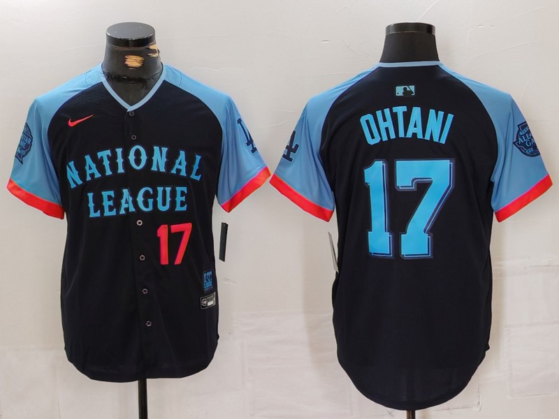 Men Los Angeles Dodgers 17 Ohtani Blue All star 2024 Nike MLB Jersey style 4